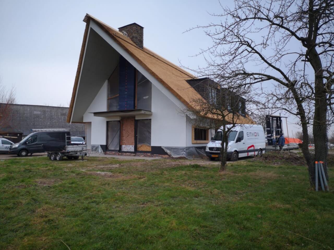 Woning Groningen onder constructie vooraanzicht