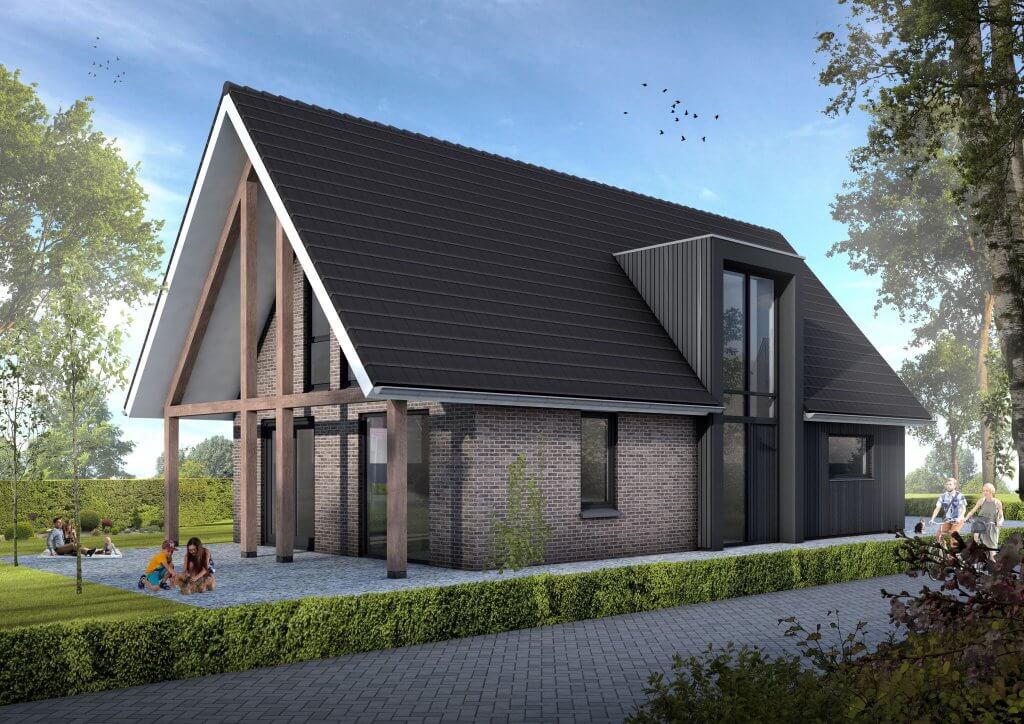 aluminium kozijnen nieuwbouwwoning in Borger