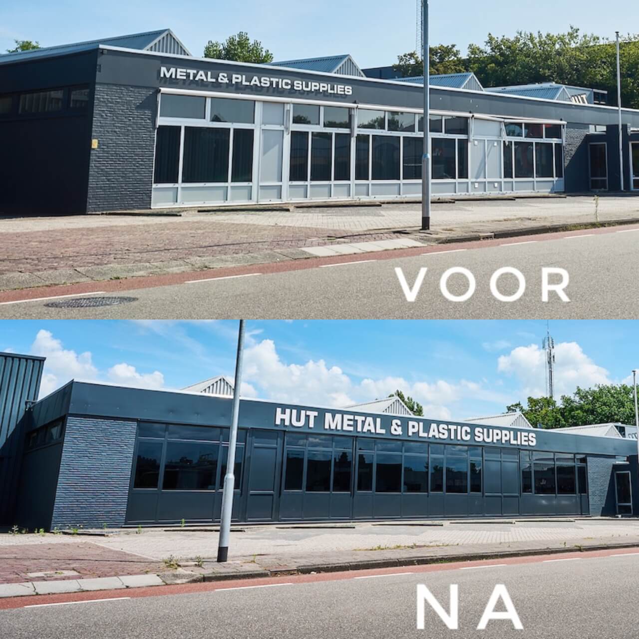 Hut Metal & Plastics Supplies voor en na